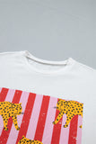 Circus Cheetah Cotton T Shirt White Medium