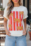 Circus Cheetah Cotton T Shirt White Medium