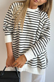 Harbour Black & White Striped Sweatshirt Small