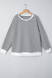 Harbour Black & White Striped Sweatshirt Small