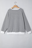 Harbour Black & White Striped Sweatshirt Small