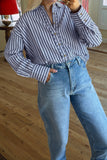 Emerson Striped Shirt Blue Small