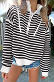 Parisian Striped Zip Jumper Large
