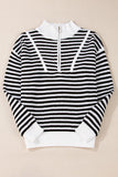 Parisian Striped Zip Jumper Large