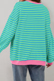 Minty Striped Sweatshirt Medium