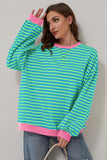 Minty Striped Sweatshirt Medium