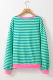 Minty Striped Sweatshirt Medium
