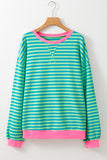 Minty Striped Sweatshirt Medium