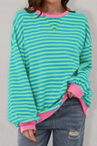 Minty Striped Sweatshirt Medium