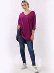 Magenta V neck Top