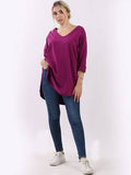 Magenta V neck Top