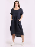 Charlotte linen Dress Navy