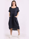 Charlotte linen Dress Navy
