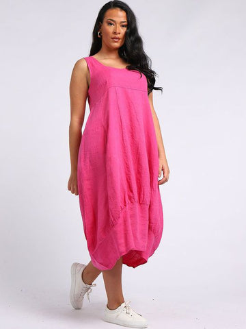 Gabriella Linen dress Fuchsia