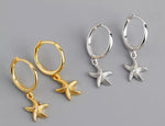 Gold Starfish Hoop Earring (sterling silver)