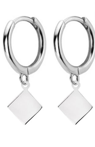 Diamond Hoop Earring (sterling silver)