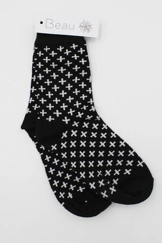 Crosses monochrome Socks (one Pair)