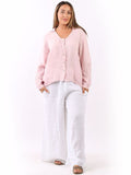 Monica linen Shirt Top Pink