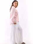 Monica linen Shirt Top Pink