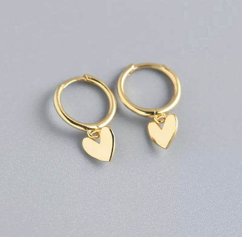 Sterling Silver Gold Love heart