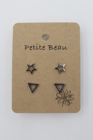 Silver Triangle/Star Silver Earrings