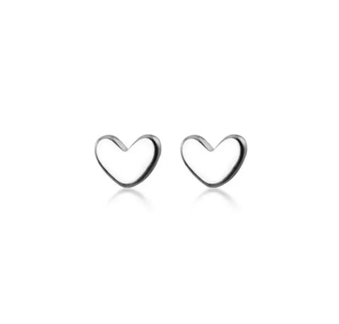 Sterling Silver Mini Heart Earrings